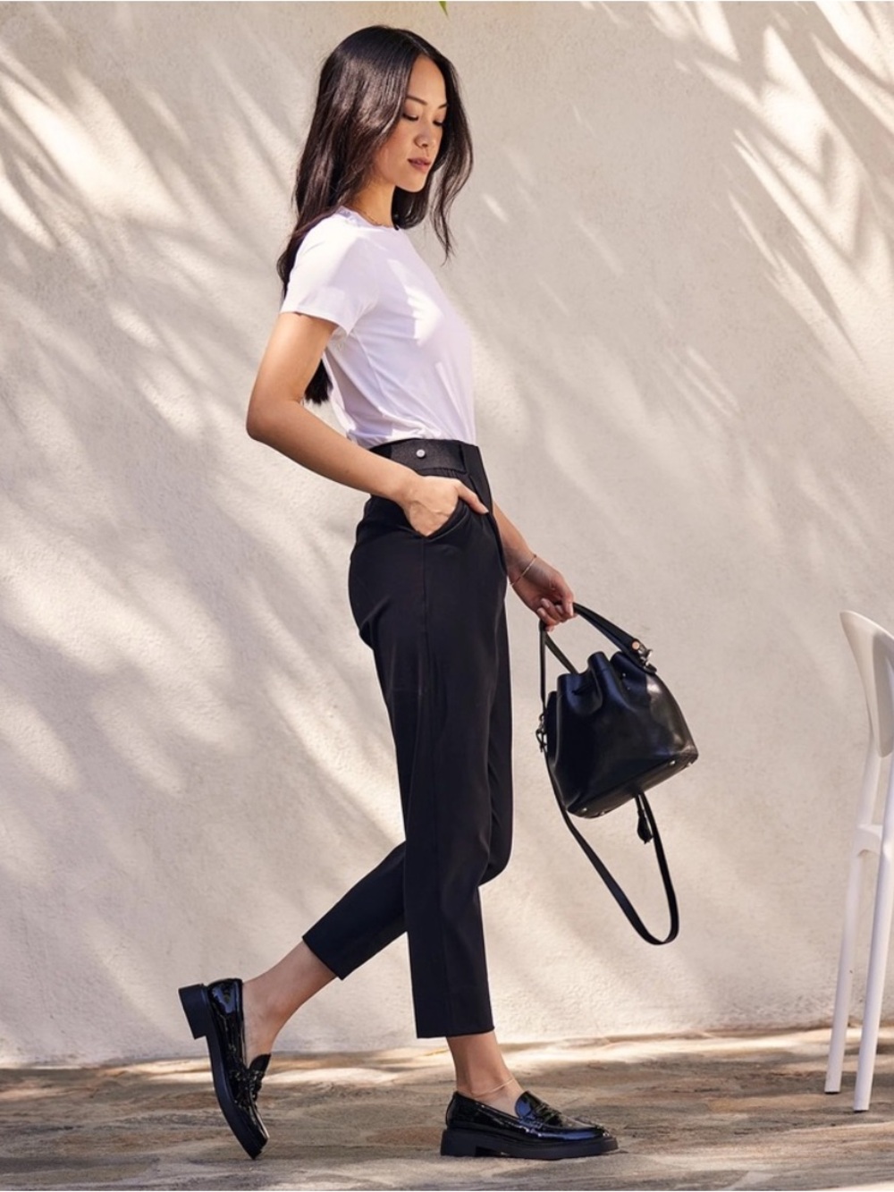 Aday Turn It Up Ankle Pull On Pants | Black | XS
